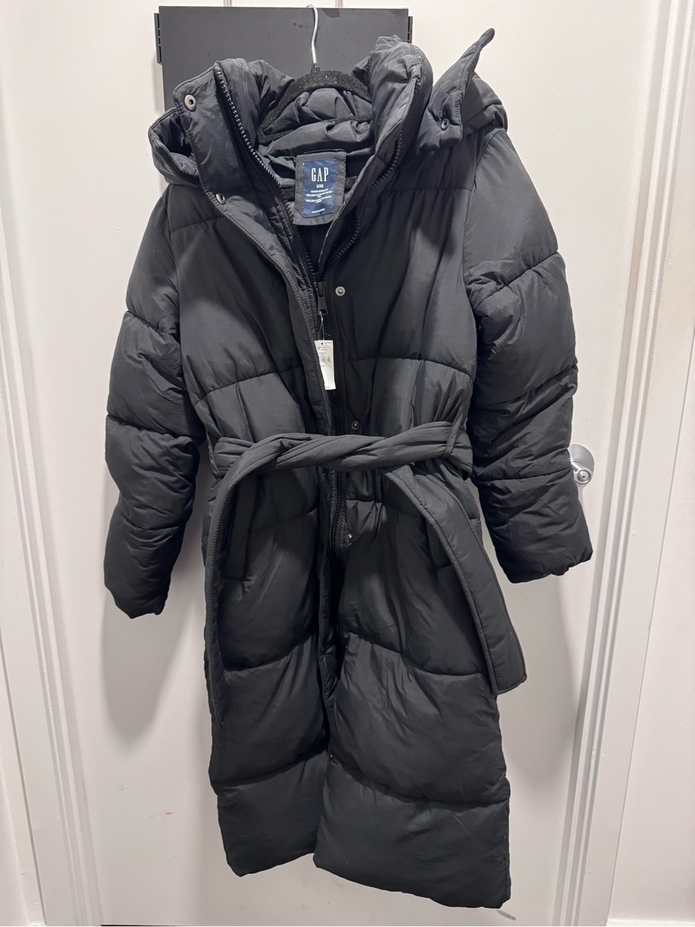 GAP Long Puffer Coat with Hood - Black